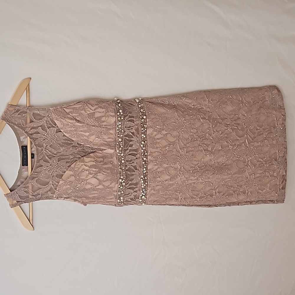 City Studio Sleeveless Semi-Sheer Blush Lace Overlay Dress Size 5